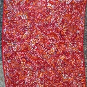 Glentex Vintage Scarf Rectangle Acetate Made In Japan Geometric Boho